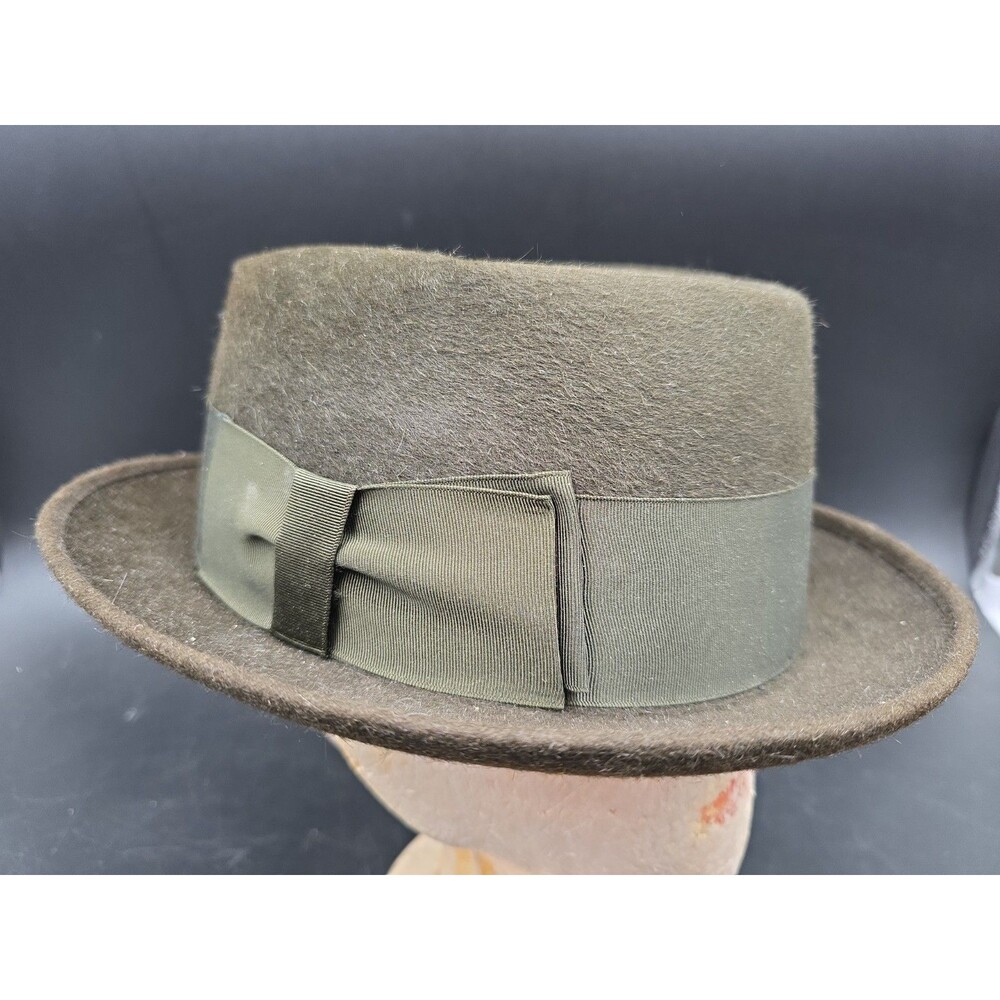 Vintage Dobbs Fifth Ave. New York Hat Fedora Carlton House Felt Green